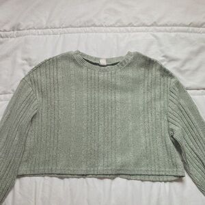 teens cropped teal sweater